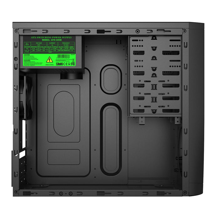 CiT Elite Micro ATX 1 x USB 3.0 / 1 x USB 2.0 Black Case with 500W PSU-Cases-Gigante Computers