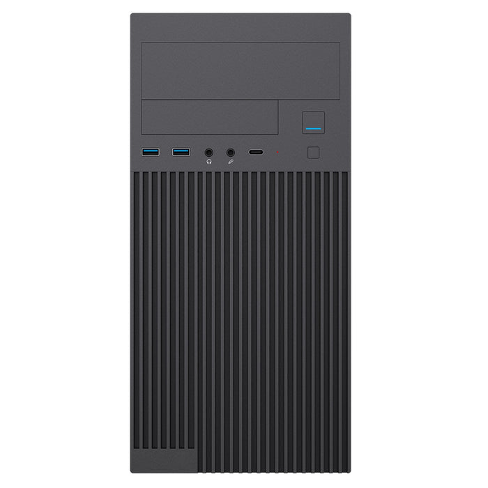 CiT Mentor Micro-ATX Office PC Case With USB Type C and 80mm Rear Black Fan Included-Cases-Gigante Computers