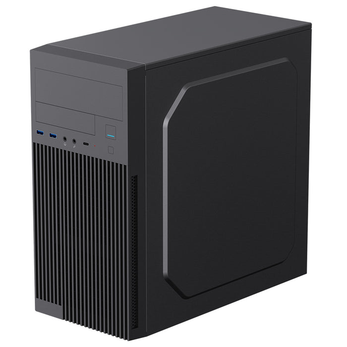 CiT Mentor Micro-ATX Office PC Case With USB Type C and 80mm Rear Black Fan Included-Cases-Gigante Computers