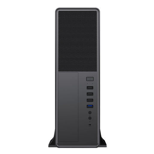 CiT S014C Micro ATX Slim Desktop Case, 300W PSU, Mesh Front, 80mm Fan, USB-C, Black-Cases-Gigante Computers