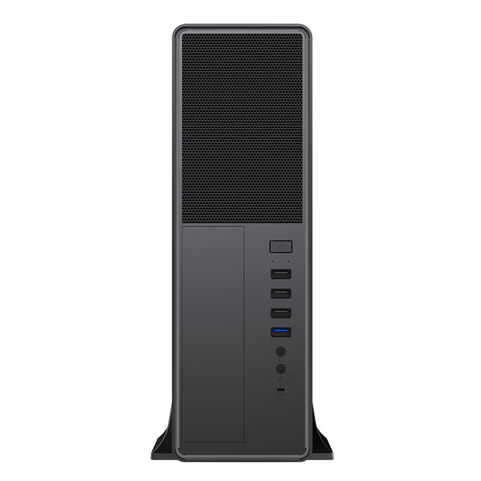 CiT S014C Micro ATX Slim Desktop Case, 300W PSU, Mesh Front, 80mm Fan, USB-C, Black-Cases-Gigante Computers