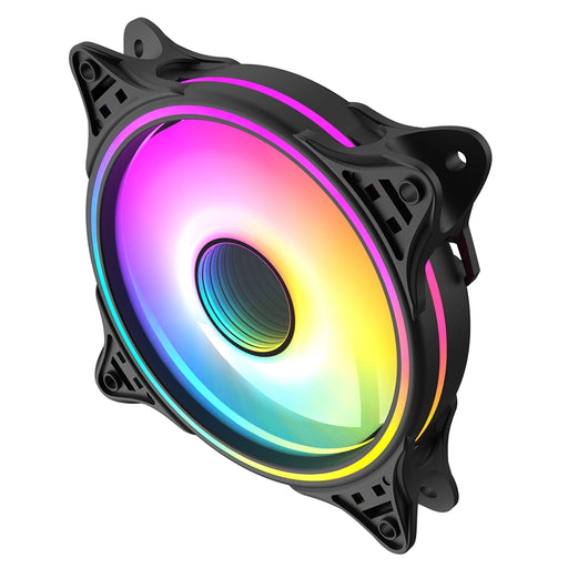 CiT Tornado FNB 120mm RGB LED Fan - High Airflow, Quiet Operation, 4-Pin PWM, Black-Fans-Gigante Computers