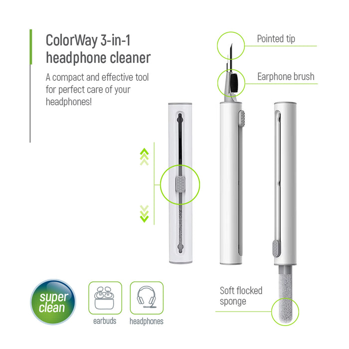 ColorWay 3-in-1 Headphone Cleaning pen-Cleaning Products-Gigante Computers
