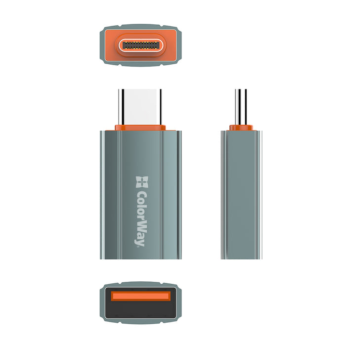 ColorWay Grey Adapter USB-A To Type-C — Gigante Computers