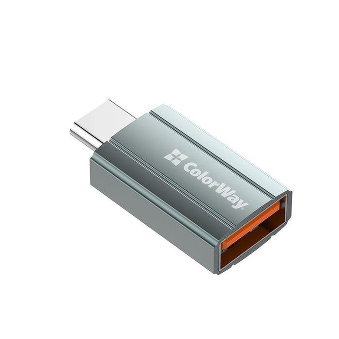 ColorWay Grey Adapter USB-A To Type-C | Gigante Computers