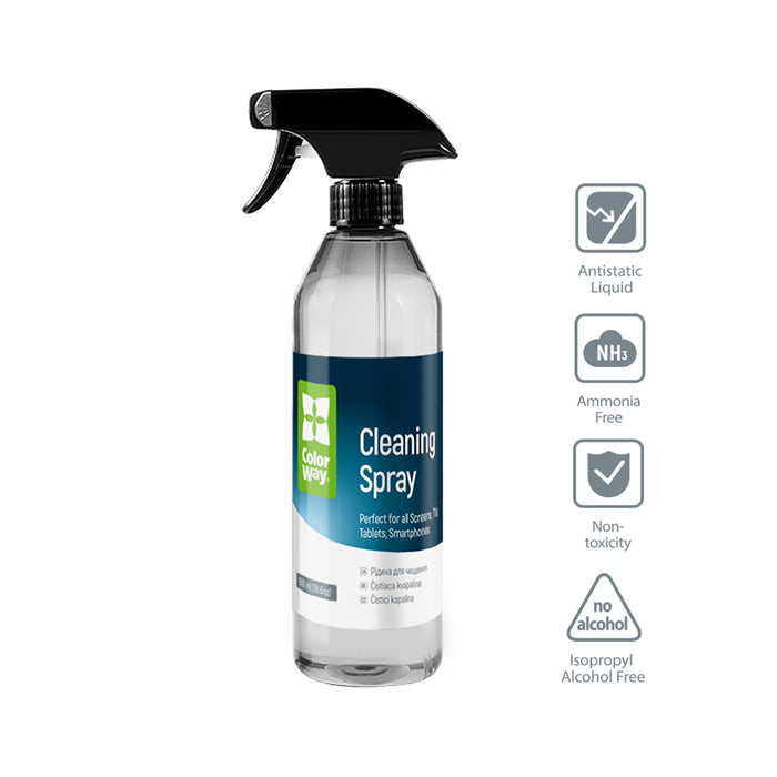 ColorWay Large Electronics Kit Includes 550ml Cleaning Liquid, 1 x Microfiber Cloth & 1 x Glass Cloth-Cleaning Products-Gigante Computers