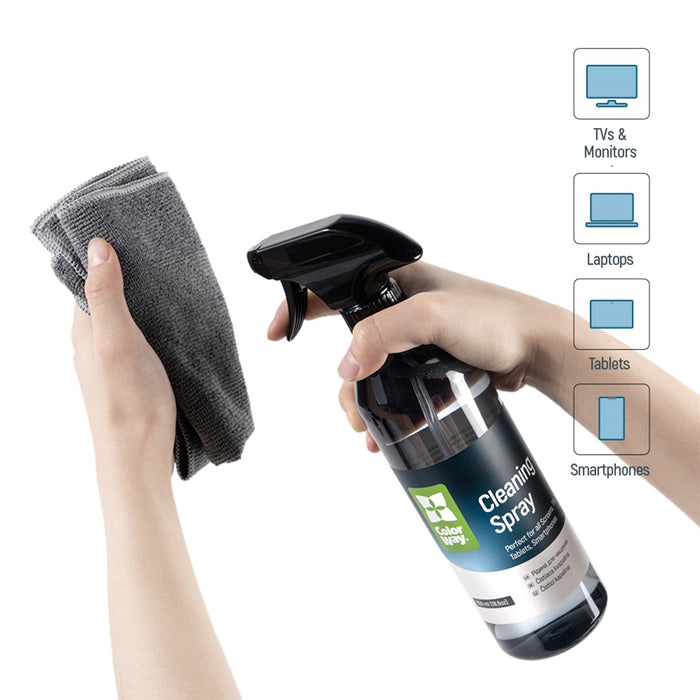 ColorWay Large Electronics Kit Includes 550ml Cleaning Liquid, 1 x Microfiber Cloth & 1 x Glass Cloth-Cleaning Products-Gigante Computers