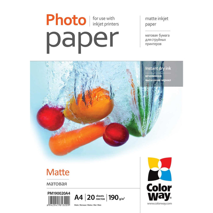 ColorWay Matte A4 190gms Photo Paper 20 Sheets-Paper-Gigante Computers