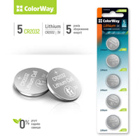 Colorway Lithium Power Blister Pack of 5 Coin Cell CR2032 Batteries-Batteries-Gigante Computers