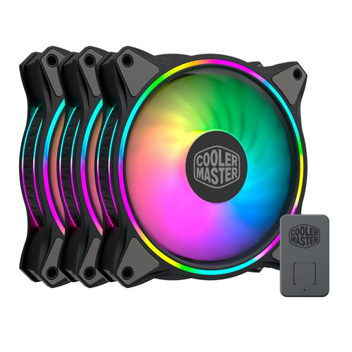 Cooler Master MasterFan MF120 Halo Addressable RGB 3 Fan Pack with ARGB Controller-Case Fans-Gigante Computers