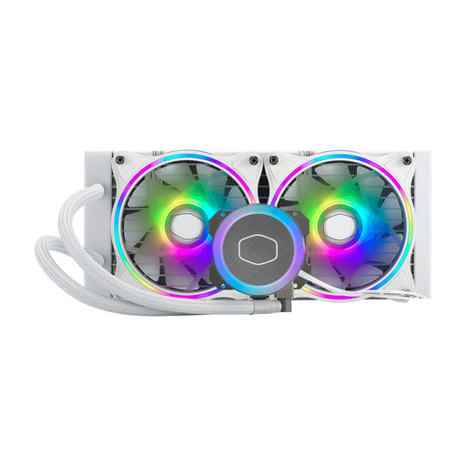 Cooler Master MasterLiquid ML240 Illusion White Edition Universal Socket 240mm PWM 1800RPM Addressable Gen 2 RGB LED AiO Liquid CPU Cooler with Wired ARGB Controller-CPU Fans & Paste-Gigante Computers