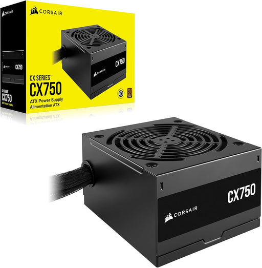 Corsair 750W CX750 PSU, Fully Wired, 80+ Bronze, Thermally Controlled Fan-Power Supplies-Gigante Computers