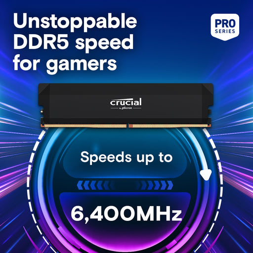 Crucial Pro (CP16G60C36U5B) DDR5-600 16BG UDIMM OC Gaming Memory ,Sequential Write up to 6,000 MB/s, Sequential Read up to 6,400 MB/s-Memory-Gigante Computers