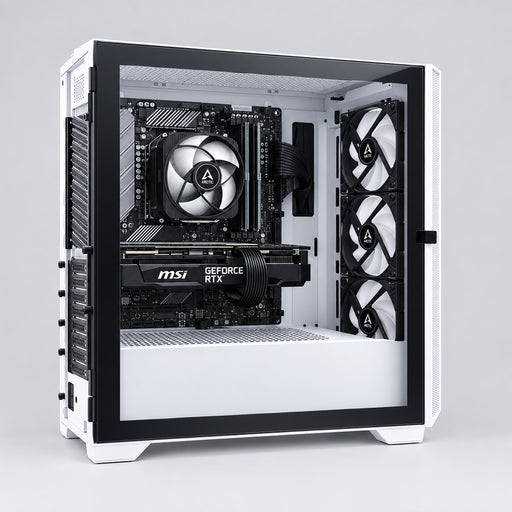 Custom Gaming PC Ryzen 5 5500 16GB 1TB RTX 3050 White Case Windows 11 - Refurbished-Prebuilt Systems-Gigante Computers