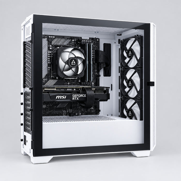 Custom Gaming PC Ryzen 5 5500 16GB 1TB RTX 3050 White Case Windows 11 - Refurbished-Prebuilt Systems-Gigante Computers