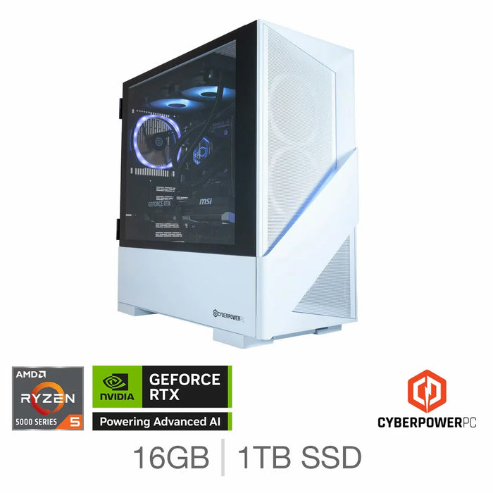 Custom Gaming PC Ryzen 5 7500F 16GB DDR5 1TB RTX 5060 Windows 11 - Refurbished-Prebuilt Systems-Gigante Computers