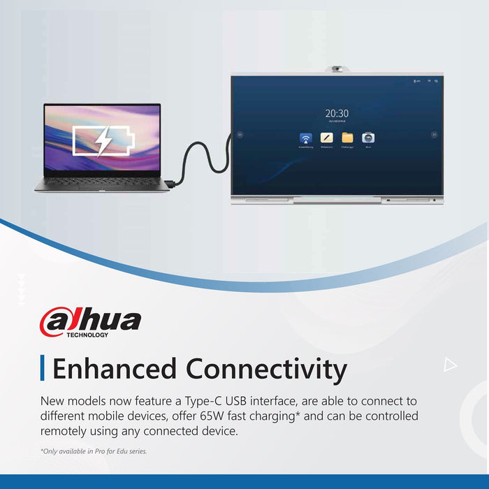 Dahua DeepHub Interactive Smart Whiteboard 65 Inch Smart Interactive Whiteboard, 4K Display, Android 11, 8 Physical Buttons, HDMI, USB Type-C, Ethernet-Monitors-Gigante Computers