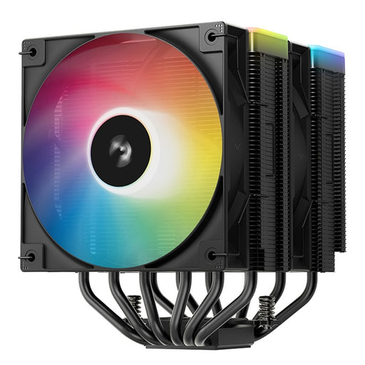DeepCool AG620 BK ARGB V2 Dual-Tower CPU Air Cooler with 120mm ARGB Fans, Compatible with Intel LGA 1851/1700/1200/115x & AMD AM5/AM4, High-Performance Quiet Cooling, Matte Black-Fans-Gigante Computers