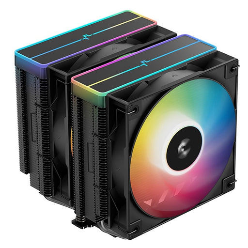 DeepCool AG620 BK ARGB V2 Dual-Tower CPU Air Cooler with 120mm ARGB Fans, Compatible with Intel LGA 1851/1700/1200/115x & AMD AM5/AM4, High-Performance Quiet Cooling, Matte Black-Fans-Gigante Computers