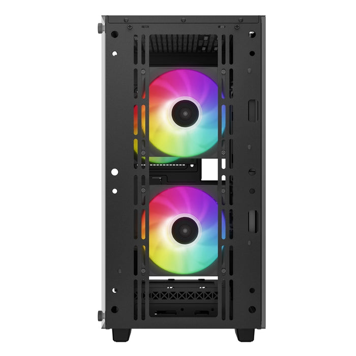 DeepCool CC360 ARGB Micro ATX Case, with Tempered Glass Side Window Panel, 1 x USB 3.0 / 1 x USB 2.0, 4 x Expansion Slots with support for a 360mm Radiator and up to 8x 120mm Fans, Black-Cases-Gigante Computers