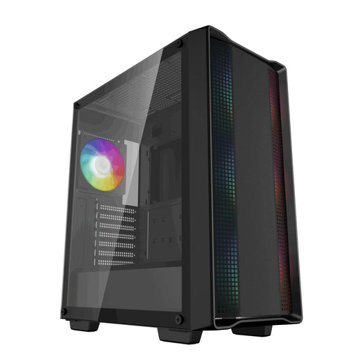 DeepCool CC560 ARGB Case, Gaming, Black, Mid Tower, 1 x USB 3.0 / 1 x USB 2.0, Tempered Glass Side Window Panel, Abundant Airflow Performance, Addressable RGB LED Fans, ATX, Micro ATX, Mini-ITX-Cases-Gigante Computers