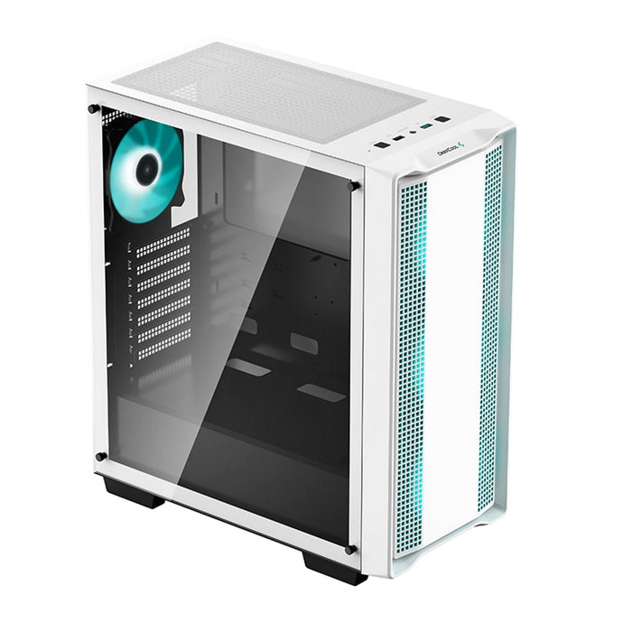 DeepCool CC560 WH Case, Gaming, White, Mid Tower, 1 x USB 3.0 / 1 x USB 2.0, Tempered Glass Side Window Panel, DeepCool Blue LED Fans, ATX, Micro ATX, Mini-ITX-Cases-Gigante Computers