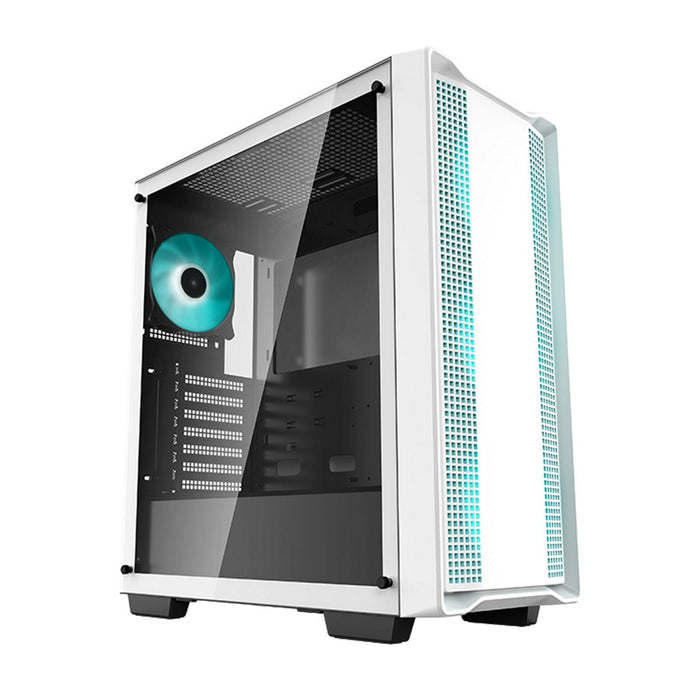 DeepCool CC560 WH Case, Gaming, White, Mid Tower, 1 x USB 3.0 / 1 x USB 2.0, Tempered Glass Side Window Panel, DeepCool Blue LED Fans, ATX, Micro ATX, Mini-ITX-Cases-Gigante Computers