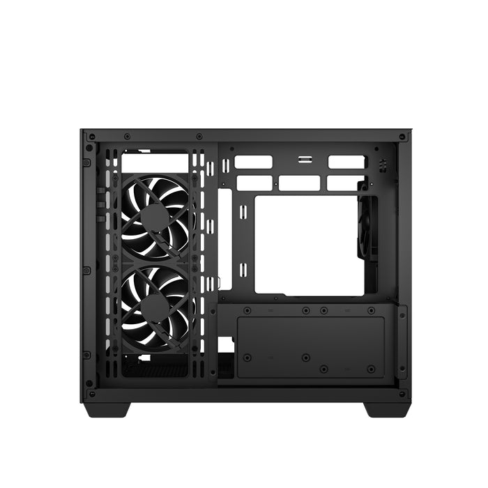 DeepCool CG330 3F ARGB Dual-Chamber Micro-ATX Tower Case, Tempered Glass Panels, 3 x 120mm ARGB Fans, USB 3.0, ITX/Micro-ATX, Black-Cases-Gigante Computers
