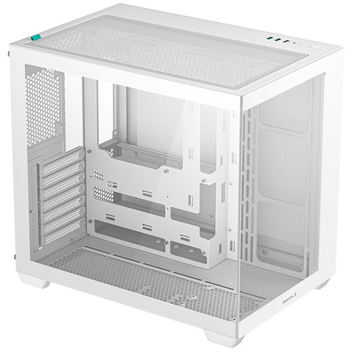 DeepCool CG530 Dual-Chamber Computer Case, Tempered Glass Panels, Advanced Cooling Support, Exceptional Cable Management, White-Cases-Gigante Computers