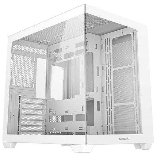 DeepCool CG530 Dual-Chamber Computer Case, Tempered Glass Panels, Advanced Cooling Support, Exceptional Cable Management, White-Cases-Gigante Computers