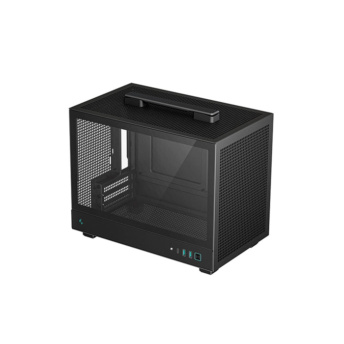 DeepCool CH160 Ultra-Portable Gaming Case Black Micro Tower with Tempered Glass Side Window Panel, Advanced Cooling, USB 3.0/USB-C Ports, Pre-Installed Fans, Mini-ITX-Cases-Gigante Computers