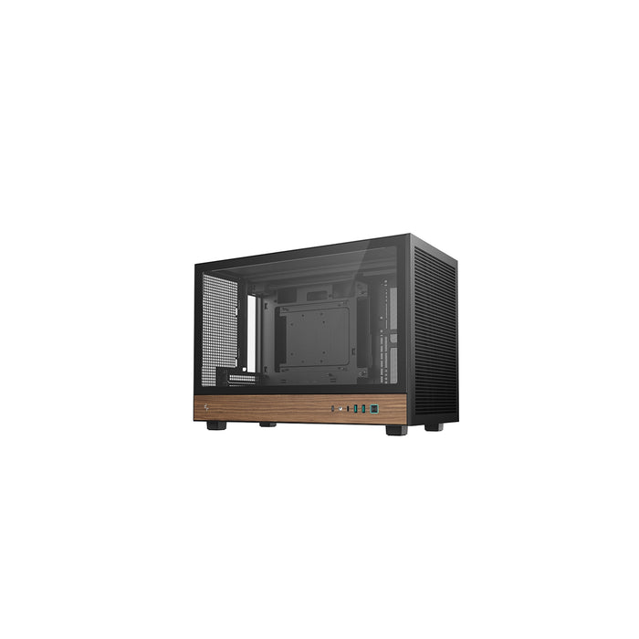 DeepCool CH260 Micro-ATX Mini Tower PC Gaming Case, Wood, Tempered Glass Side Panel USB Type-C High Airflow Supports ATX PSU & RTX GPUs Black-Cases-Gigante Computers