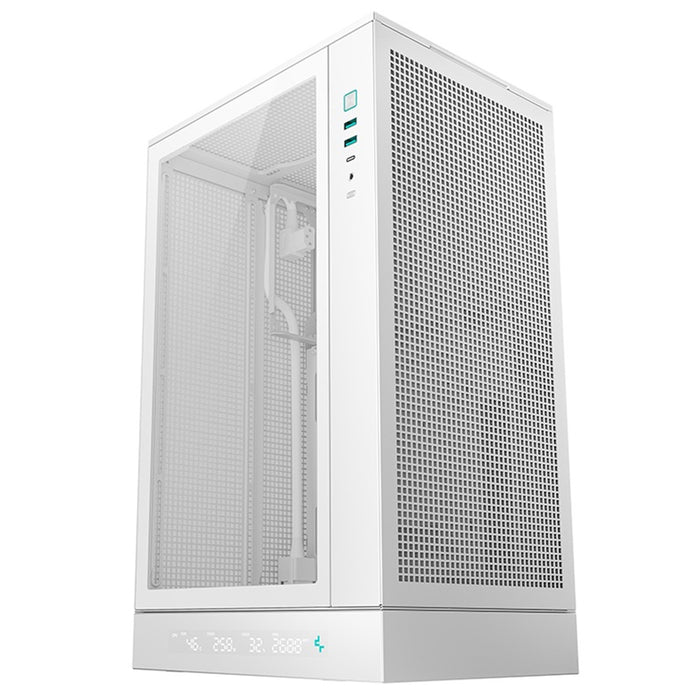 DeepCool CH270 Digital Micro-ATX Case, Mini-Tower PC Case with Tempered Glass Side Panel, USB-C Port, High Airflow Support for 360mm Radiator, ATX PSU, White-Cases-Gigante Computers