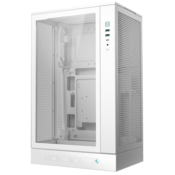 DeepCool CH270 Digital Micro-ATX Case, Mini-Tower PC Case with Tempered Glass Side Panel, USB-C Port, High Airflow Support for 360mm Radiator, ATX PSU, White-Cases-Gigante Computers