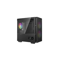 DeepCool CH360 Digital Gaming Case: Black Mid Tower with Tempered Glass Side Window Panel, Advanced Cooling, USB 3.0/USB-C Ports, Pre-Installed Fans, Micro ATX/Mini-ITX-Cases-Gigante Computers