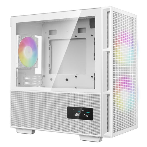 DeepCool CH360 Digital Gaming Case: White, Mid Tower with Tempered Glass Side Window Panel, Advanced Cooling, USB 3.0/USB-C Ports, Pre-Installed Fans, Micro ATX/Mini-ITX-Cases-Gigante Computers