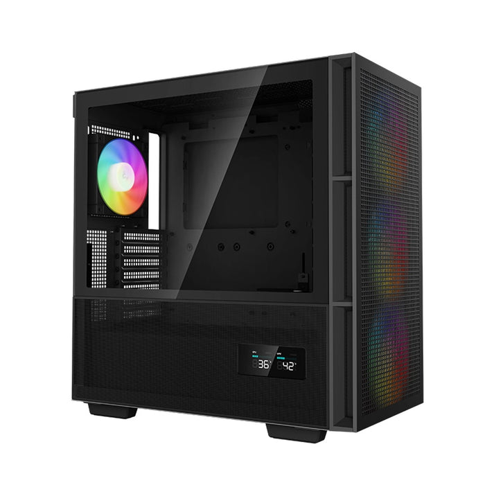 DeepCool CH560 Digital Micro ATX Case with Tempered Glass Side Panel, 1 x USB 3.0, 7 x Expansion Slots with support for a 360mm Radiator and up to 9x 120mm Fans, Black-Cases-Gigante Computers