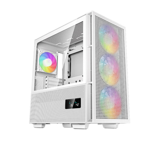 DeepCool CH560 Digital WH Micro ATX Case with Tempered Glass Side Panel, 1 x USB 3.0, 7 x Expansion Slots with support for a 360mm Radiator and up to 9x 120mm Fans, White-Cases-Gigante Computers