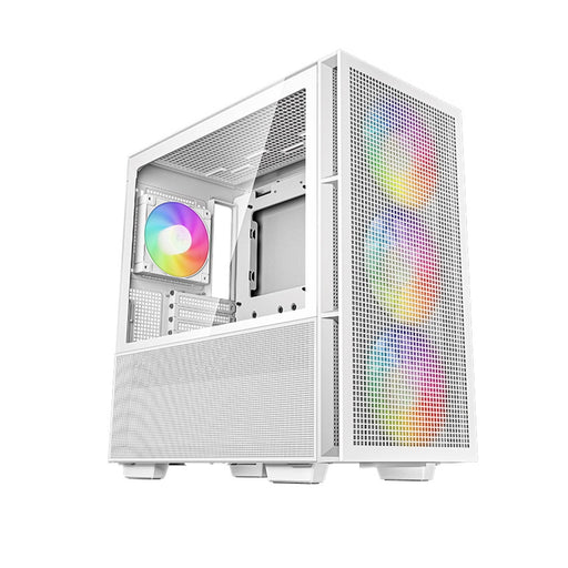 DeepCool CH560 WH Micro ATX Case with Tempered Glass Side Panel, 1 x USB 3.0, 7 x Expansion Slots with support for a 360mm Radiator and up to 9x 120mm Fans, White-Cases-Gigante Computers