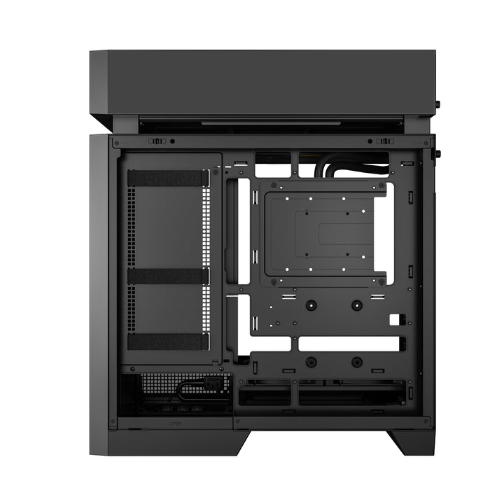 DeepCool CL6600 ARGB Modular Split-Chamber Mid-Tower ATX Case, Tempered Glass Panels, Pre-installed 360mm ARGB Liquid Cooler, 2 x FL12R SE ARGB Fans, USB 3.0, Mini-ITX/Mico-ATX/ATX, Black-Cases-Gigante Computers