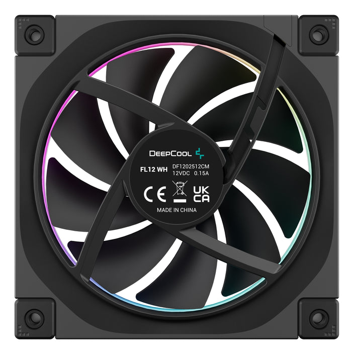 DeepCool FL12 120mm PWM 3 Pack Fan - High Performance, Low Noise, Fluid Dynamic Bearing, 36 ARGB LEDs, 500-2150 RPM, 55 CFM Airflow, 4-Pin PWM Control-Fans-Gigante Computers