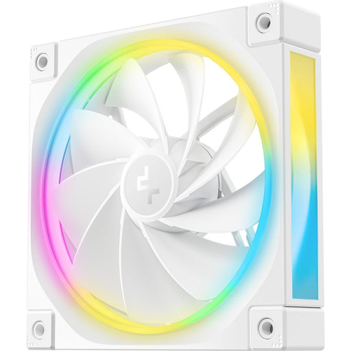 DeepCool FL12 120mm PWM 3 Pack Reverse White Fan - High Performance, Low Noise, Fluid Dynamic Bearing, 36 ARGB LEDs, 500-2150 RPM, 55 CFM Airflow, 4-Pin PWM Control-Fans-Gigante Computers