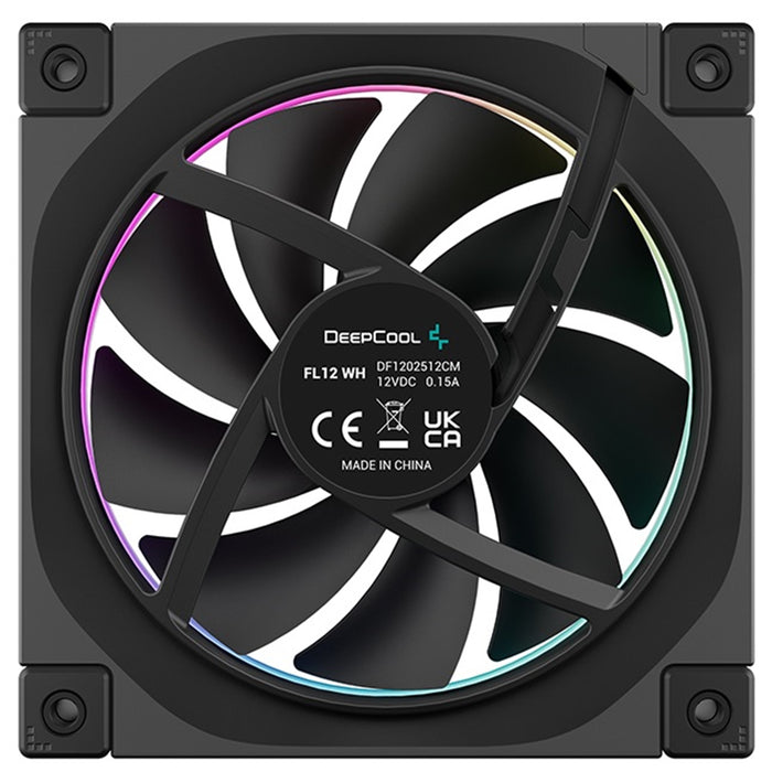 DeepCool FL12 120mm PWM Fan - High Performance, Low Noise, Fluid Dynamic Bearing, 36 ARGB LEDs, 500-2150 RPM, 55 CFM Airflow, 4-Pin PWM Control-Fans-Gigante Computers