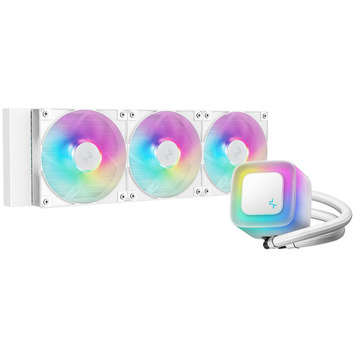 DeepCool LE360 V2 White 360mm Liquid CPU Cooler, Triple 120mm ARGB Fans, Anti-Leak Tech, Quiet High-Performance Pump, Compatible with Intel & AMD Sockets-Fans-Gigante Computers