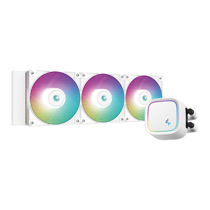 DeepCool LE720 White AIO Cooler, 3x120mm ARGB PWM Fan, Copper Heatsink, Aluminium Radiator, Intel/AMD-Fans-Gigante Computers