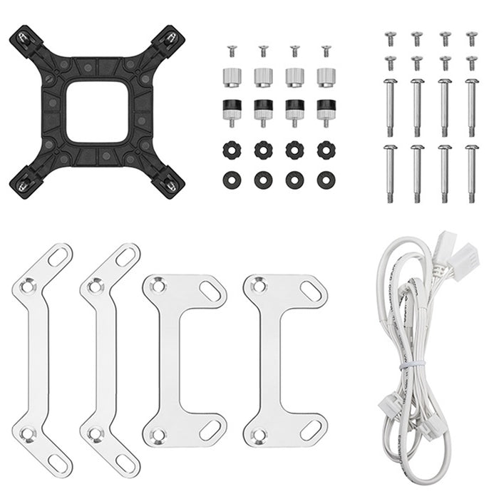 DeepCool LM240 White Liquid CPU Cooler with 2.4" IPS Display, 240mm AIO, Dual 120mm ARGB Fans, Anti-Leak Technology, PWM Pump, Intel LGA 1851/1700 & AMD AM5 Compatible, White-Fans-Gigante Computers