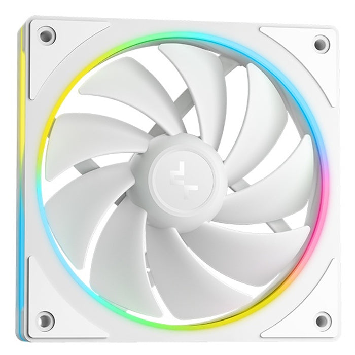 DeepCool LM360 Liquid CPU Cooler with 2.4" IPS Display, 360mm AIO, Triple 120mm ARGB Fans, Anti-Leak Technology, PWM Pump, Intel LGA 1851/1700 & AMD AM5 Compatible, White-Fans-Gigante Computers
