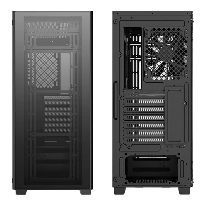 DeepCool MATREXX 50 ADD-RGB 4F Mid Tower 1 x USB 3.0 / 2 x USB 2.0 Tempered Glass Side & Front Window Panels Black Case with Addressable RGB LED Fans-Cases-Gigante Computers