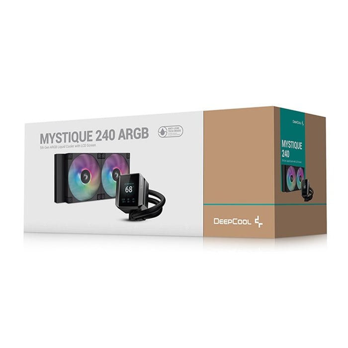 DeepCool Mystique 240 CPU Cooler, ARGB, Personalized Cooling with 2.8" TFT LCD Screen and Enhanced Pump Performance, 5 year warranty-Fans-Gigante Computers