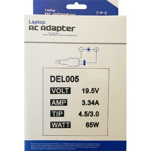 Dell Compatible 19.5V 3.34A 65W 4.5mm / 3.0mm Laptop Charger-Power Adapters-Gigante Computers